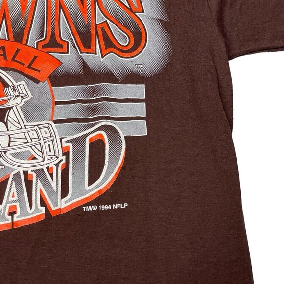 Vintage 1994 Cleveland Browns Single Stitch Tee Shirt NFL Trench Tag- Size XL - Picture 3 of 10